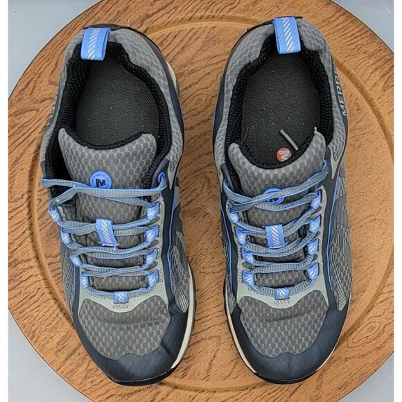 Merrell 'Monument' Women’s Grey Hiking Shoes Size 6.5 Vibram Sole & Blue Accents - Picture 10 of 14